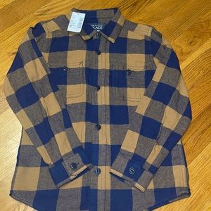 Plaid brown and blue button down